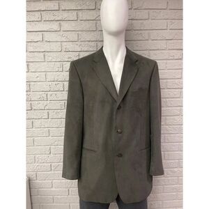 Bert Pulitzer Olive Suede 3 Button Blazer Size 44R
